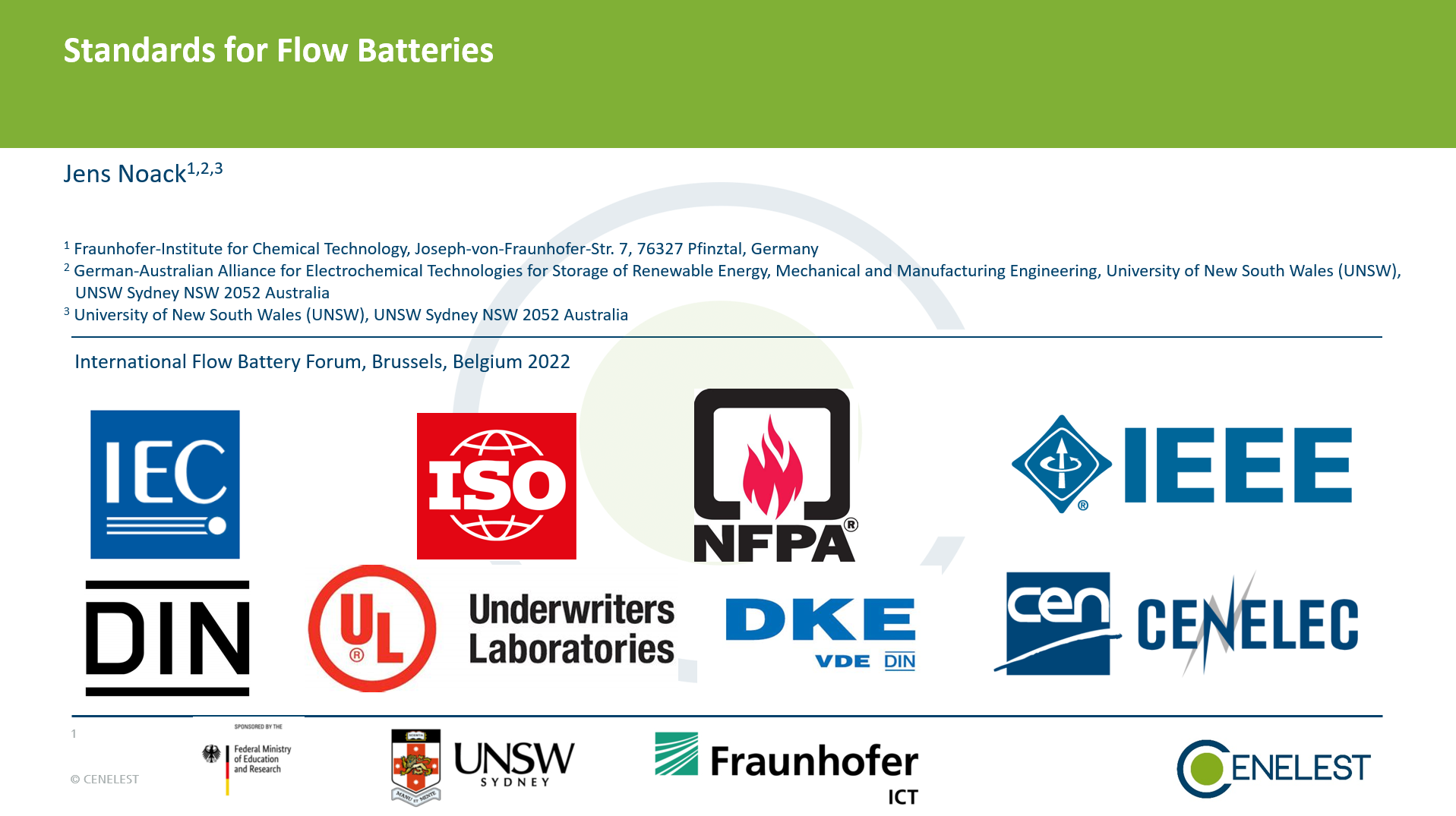Standards for Redox Flow Batteries