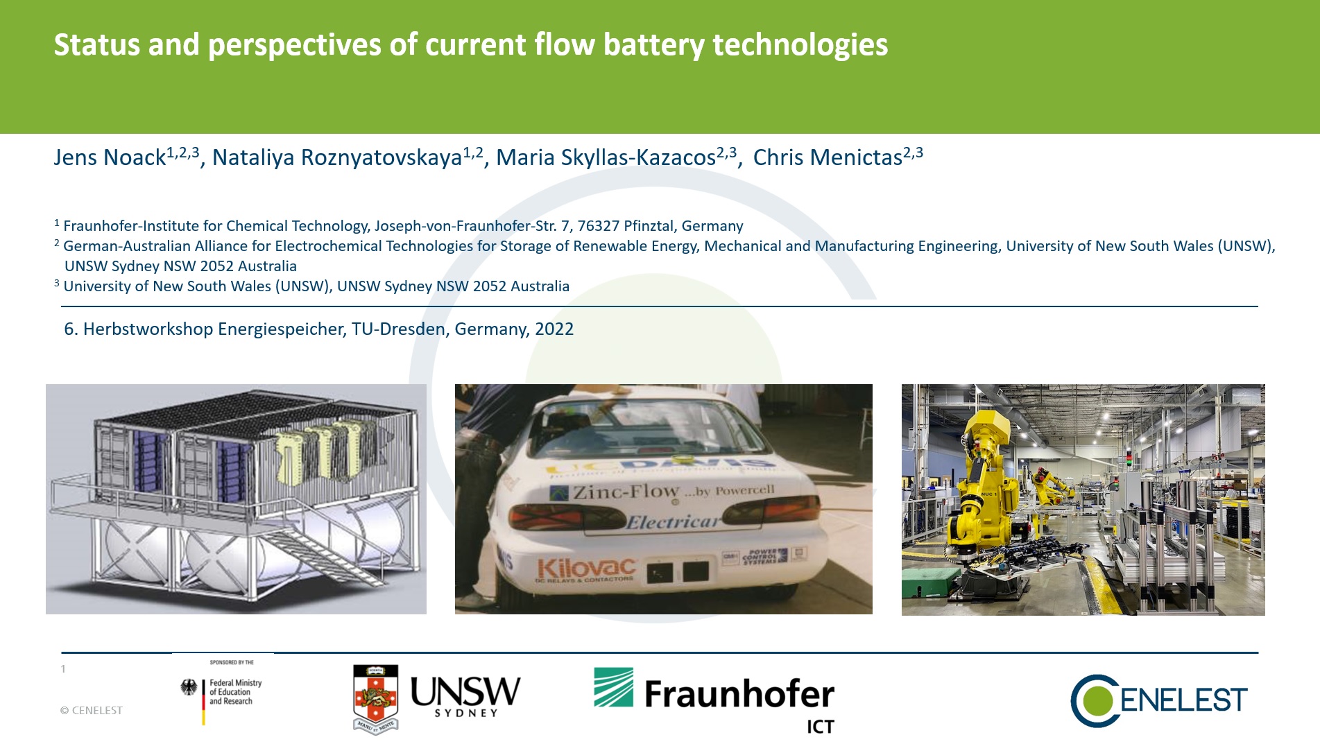 Jens Noack - Status and perspectives of current flow battery technologies